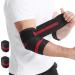 Elbow Wraps Three Sizes Elastic Elbow Support Adjustable Compression Elbow Sleeve Weightlifting Elbow Bandage Wrap for Bodybuilding Gym Workout Powerlifting Elbow Pain Relief (red)