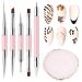 Makartt Nail Art Brushes Kit Liner Brushes for Nails  Flat Round and Angled Gel Nail Brush  Dotting tools Color Pallete Rhinestones Picker Tool Nail Supplies for Nail Salon and Nail Art DIY Home 6Pcs Nail Art Brushes