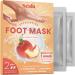 Scala Foot Peel Mask Treatment (2 Pack) Dead Skin Remover For Feet, Dry Cracked Feet, Exfoliator Gel Fixes Cracked Heels, Peeling Reveals Baby Soft Smooth Skin, Peach - Birthday Gifts for Women