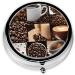 Buy Coffee Collage Printed Mini Round Pill Box - 3 Compartment Organizer for Travel Home & Office - Buy Online on GoSupps.com