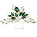 PRETTYLIFE Bridal Crystal Hair Comb Rhinestone Hair Piece Prom Party Festival Wedding Hair Accessories for Women and Girls (Green)