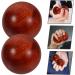 Kombiuda 2 Wooden Trade Manual Massage Balls - Health Exercise Toy - Baoding Stress Relief Bamboo Balls for Hand Muscle Stretching (5x5cm) - Buy Online on GoSupps.com