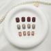 Fall Press On Nails - Short Glitter & Flower Designs - 24 Pcs Red Brown Acrylic - Glue-On Fake Nails for Women - Buy Online on GoSupps.com