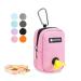Small Treat Bag with Poop Bag Dispenser for Leash Portable Walking Bags Poop Bag Holder Hands Free Dog Treat Bag (Pink)