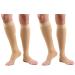 Truform 20-30 mmHg Compression Stockings for Men and Women Knee High Length Dot-Top Open Toe Beige 2X-Large 2 Count