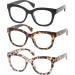 Fsread Oversized Reading Glasses For Women Blue Light Blocking Computer Readers Spring Hinge Retro +1.75 3 Mix 1.75 Dioptres - Buy Online on GoSupps.com
