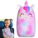 MHJY Seat Belt Pads for Kids Cute Unicorn Car Pillow Seatbelt Strap Cover Comfortable Seat Belt Covers Head Neck Support for Toddlers Girls Boys Children Pink