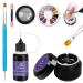 Rhinestone Glue for Nail Art 18 ml Biutee Gem Jewelry Diamond Decoration Glue Gel 6 Pcs Wipe-Off Nail Adhesive Design Tool Brush Pen Mica Powder Set Thicker&More Than Others (LED Light Cure Needed)