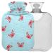 NAANLE hot water bottle with cover Sea Wave Crabs Transparent hot water bottle Heat bottle for back pain relief handfoot warmer neck hot and cold therapy 2l