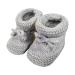 Royal Icon Baby Booties 0-3 Months - Baby Boys Girls Booties Warm and Safe Baby Slippers - Knitted Bow Baby Boots - Newborn Bootees for Babies Ri359 0 Months Grey Ri359
