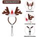 Pedgot 3 Pack Christmas Pet Headwear Xmas Hair Loop Brown Reindeer Antlers Headband Christmas Pet Costume Hair Accessory for Dogs - Buy Online on GoSupps.com