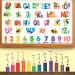 DECOWALL SG3-2316 Alphabet Numbers and Colouring Pencils kids wall decals nursery decor peel and stick removable abc 123 baby room boy girls education learning classroom art - Buy Online on GoSupps.com