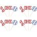 Gyufise 24Pcs Baseball 1st Birthday Cupcake Toppers Glitter First Birthday Baseball One Cupcake Picks Decorations for Baseball Sports Theme Baby Shower 1st Birthday Party Supplies Red D Red-24pcs - Buy Online on GoSupps.com