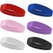 Wide Headbands 6Pcs Set for Women and Men - Stretchy Elastic Hair Bands for Gym, Yoga, Running - Soft Sweat Absorbing Headbands - Buy Online on GoSupps.com