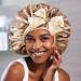 WEIPAO Silk Satin Bonnet - Large Double Sided Reversible Hair Wrap for Curly Hair - Coffee + Champagne - Buy Online on GoSupps.com