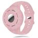 LitoDream for Kids AirTag Case Wrist Band Soft Silicone, Protective Cover for Apple Air Tag Finder Location Tracker Holder Wristband for Kids Daughter Son Toddler BAB Children - Rose Gold