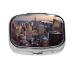 New York City Printing 2 Compartment Small Pill Case Cute Small Pill Box Purse Pill Boxs Travel Pill Organizer for Pocket Purse and Travel Gifts