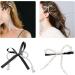 AJOIDR Artificial Pearls Bowknot Hair Clip Elegant Ribbon Crystal Hairpin Barrettes for Women Side Bangs Hair Styling Accessory - Buy Online on GoSupps.com