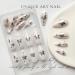 Almond Rhinestone Press on Nails - Medium Silver Stars False Nails with Glossy Nude Acrylic Design (24pcs) - Buy Online on GoSupps.com