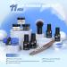 Dip Powder Nail Kit Starter - 4 Colors Stay Navy Blue Dipping Powder Set | DIY Nail Dip Art Kit with Base Activator Top Coat & Brush Saver - Buy Online on GoSupps.com