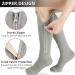 Ailaka Zipper Compression Socks 15-20 mmHg for Women Men Closed Toe Graduated Support Ideal for Running, Travel, Pregnancy Grey, L/XL (1 Pair) - Buy Online on GoSupps.com