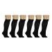 AWS/American Made Black Diabetic Over The Calf Socks Non Binding Top Full Cushioned Seamless Toe 6 Pairs 9-11 Black