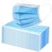100-Pack Blue Disposable Face Masks - 3-Ply, Effective Filtration, Single-Use Bulk Pack with Elastic Earloops for Home, Office, School, Outdoors - Buy Online on GoSupps.com