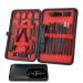 L'AS TIJARA Professional Manicure Pedicure Kit Cuticle Care Tools Kit Manicure Pedicure Set Complete 18 Pieces (Red)