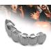 Hip Hop Teeth Grillz Rapper Costume Teeth Jewelry and Accessories Hip Hop Hollow Tooth Portable for Halloween for Party Photo for Women Men Gift(Black) - Buy Online on GoSupps.com