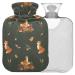 Naanle autumn fox hot water bottle with reference transparent warm water bottle 1l warm steadel for pain relief hot and cold therapy bed hand feet warmer
