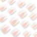 Mouyouglow Short Square Press On Nails - Nude Pink Gradient White Fake Nails with Glue | Angular Artificial Fingernails Q3 - Buy Online on GoSupps.com