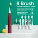 SEAGO Rechargeable Sonic Electric Toothbrush - 30 Days Battery 5 Modes 2 Minute Timer Portable with 8 Brush Heads - Perfect for Adults (Red - Buy Online on GoSupps.com