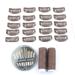50pcs Hair Extension Clips Stainless Steel Snap Clips for Hair Extensions DIY Wig Clips Wigs Combs 9-teeth 32mm 1.2g/pc  2pcs Weaving Thread  1set/30pcs Needles (Dark Brown) Dark Brown - 50 Pieces
