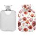 NAANLE Hot Water Bottle with Cover - Watercolor Poppy Flower 2L Large Warm-Up Bag for Menstrual Cramps & Heat/Cold Therapy | International Shipping - Buy Online on GoSupps.com