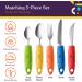 Special Supplies Adaptive Utensils (5-Piece Set) for Hand Tremors, Arthritis, Parkinson's - Non-Weighted Non-Slip Handles - Stainless Steel Knives, Fork, Spoons - Buy Online on GoSupps.com