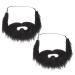 2pcs Fake Beard Party Supplies for Adults Halloween Decor Prom Decor Old Man Stick-on Mustache Fake Beard Costume Halloween