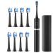 NINICE Electric Toothbrush for Adults with Travel Case 8 Brushheads 3 Modes Sonic Toothbrush 2Hrs Charging Last for 30 Days 2 Min Smart Timer IPX7 Waterproof USB Rechargeable Toothbrush (Black)