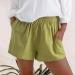 Gufesf Women's Casual Linen Shorts - Lightweight & Comfy Elastic Waist Shorts with Pockets | B1-Green Medium - Buy Online on GoSupps.com
