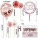 Rose Gold Cake Topper Decoration & Birthday Party Supplies - Happy Birthday Candles, Banner, Confetti Balloon, Paper Fans - Ideal for Girl's & Women's Rose Gold Theme Party Decor - Buy Online on GoSupps.com