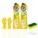 Cif Cream Cleaner 2 Pack - Cif Cleaner Lemon Cream with Sponge and Gloves - Perfect Household Cleaning Products Bundle