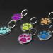 Custom Engraved Cat ID Tag - Round Paw Print Stainless Steel with 4 Lines of Personalized Engraving - Ocean Blue, Aquamarine, Magenta, Pale Green, Amber - Deep Pink - Buy Online on GoSupps.com