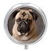 Round Pill Box Animal Pug Dog Print 3 Compartment Medicine Pill Case Print Pill Organizer Decorative Metal Portable Pill Box Pocket Pill Box Style