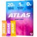 Atlas Protein Bar, Keto snack, Breakfast, Pre/Post workout, 10 pack, Ultimate Pack of Chocolate Cacao, Peanut Butter Choc. Chip, Vanilla Almond Chai, Almond Choc. Chip, Peanut Butter Raspberry, Mint Choc. Chip Ultimate Variety 10 Count (Pack of 1)
