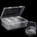 12-Piece Small Clear Plastic Beads Storage Containers with Hinged Lid - Ideal for Jewelry, Diamonds, DIY Art Crafts - 2.12 x 2.12 x 0.79 Inch - Buy Online on GoSupps.com