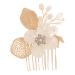 Beaupretty Gold Leaf Side Comb Womens Headpiece Leaf Hair Comb Girl Headpiece Hair Accessories for Bride Women Hair Pin Side Comb for Hair Vintage Hair Accessories Comb for Bridesmaid