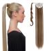 32 inches Super Long Straight Wrap Around Ponytail Hair Extension Clip in Ponytail Hair Extensions Hairpiece for Women Light Brown & Ash Blonde