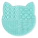 Makeup Brush Cleaning Bowl Skin-Friendly Makeup Brush Cleaning Mat Cat Shape Remove Dirt for Daily Use (Green)