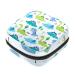 Menstruation pad bag with zipper women's napkin bag tampons collecting bags for women and girls (cute animal dino cartoon dinosaur pattern)