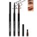 Black & Brown Eye Liner Pencils for Older Women 2 Pcs Matte Cream Retractable Eyeliner Waterline Long Wear Waterproof Smudge-Proof Gel Eyeliner Pencil Built in Sharpener Eye Liner for Sensitive Eyes 01+02# Black+brown