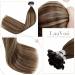Laavoo Real Hair Extensions - Ombre Brown & Dark Brown Balayage - 50g Keratin Bonding U-Tip 50cm #4/18/4 - Buy Online on GoSupps.com